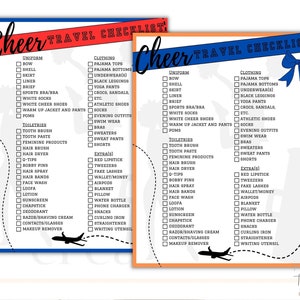 Cheer Travel Checklist, Cheer Camp, Cheer Competition, Instant Download ...