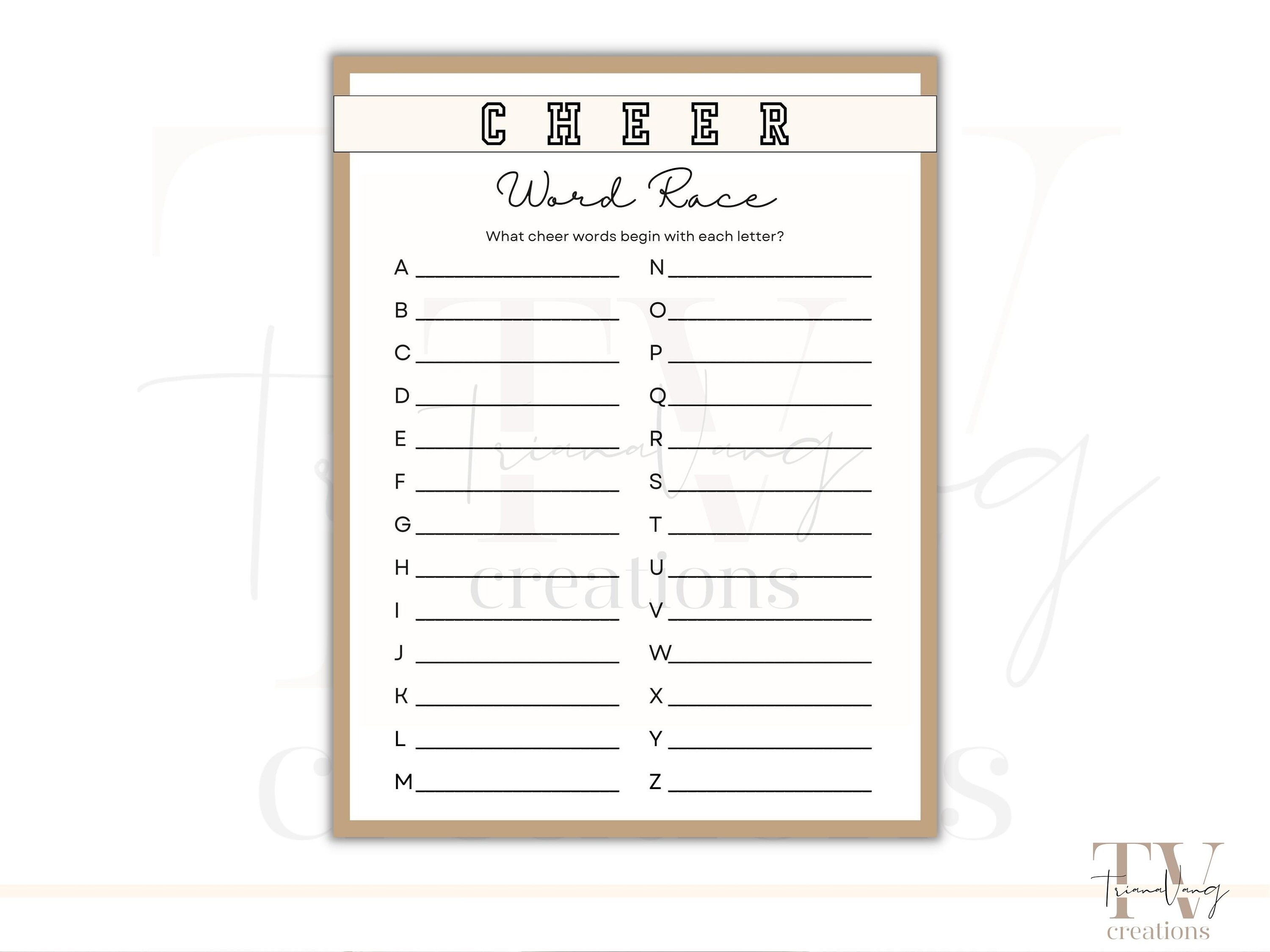 Editable 8 Cheerleading Games Keys canva Templates Editable, Birthday