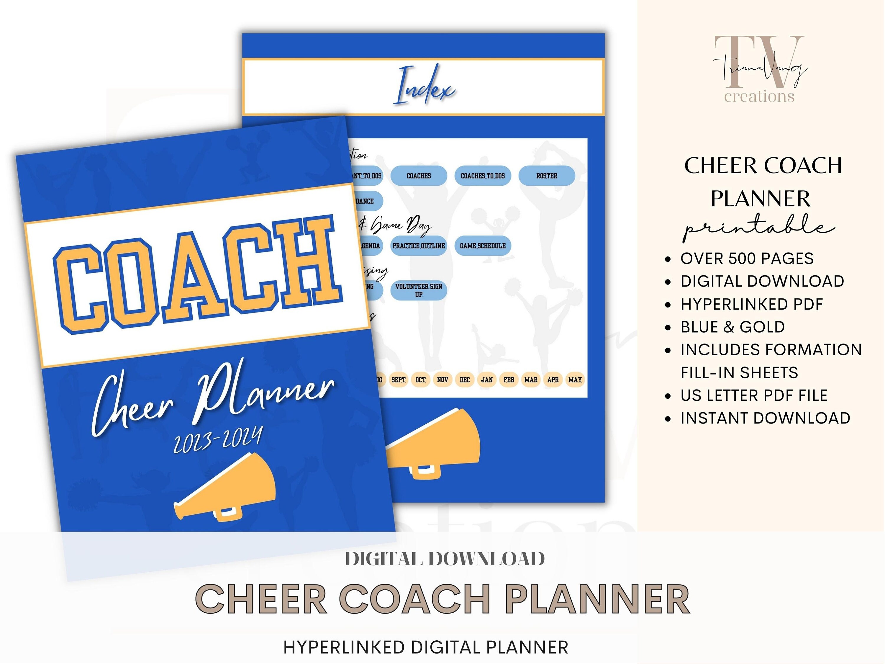 Cheer Coach Digital Planner, Cheerleading, 2324 Season, Practice