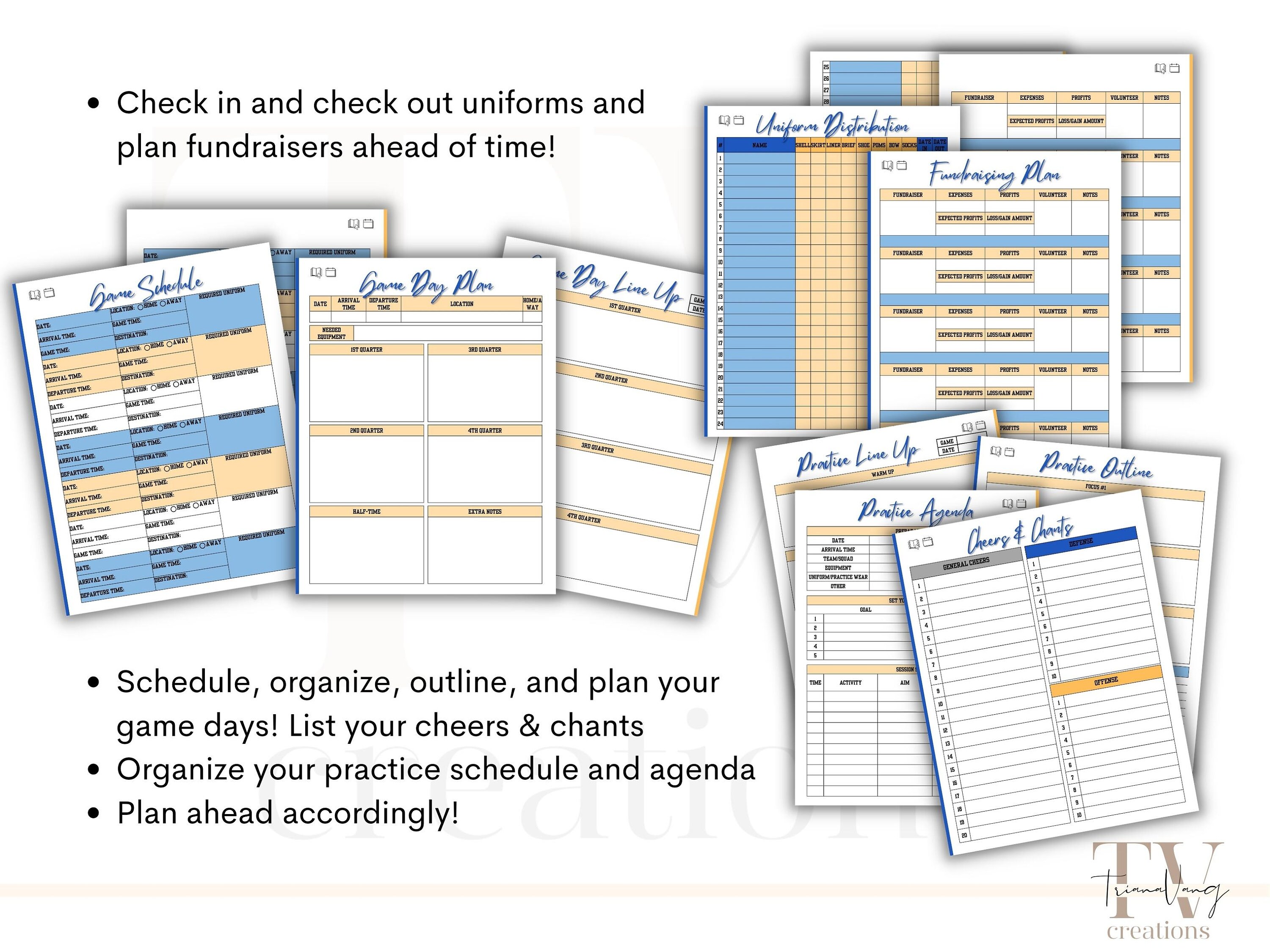 Cheer Coach Digital Planner, Cheerleading, 2324 Season, Practice