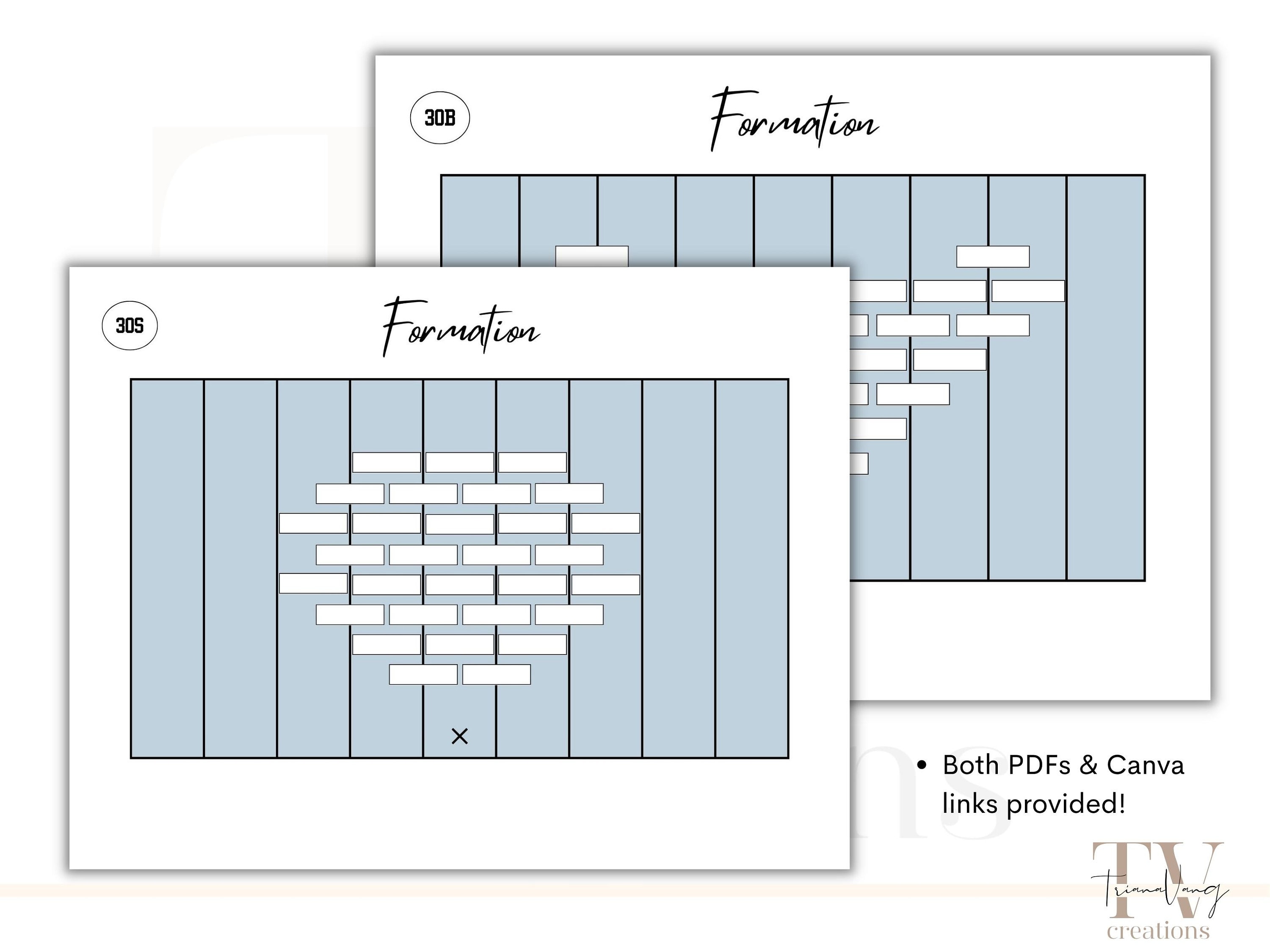 Cheer Formations Template Cheer Mat Formation Canva Etsy