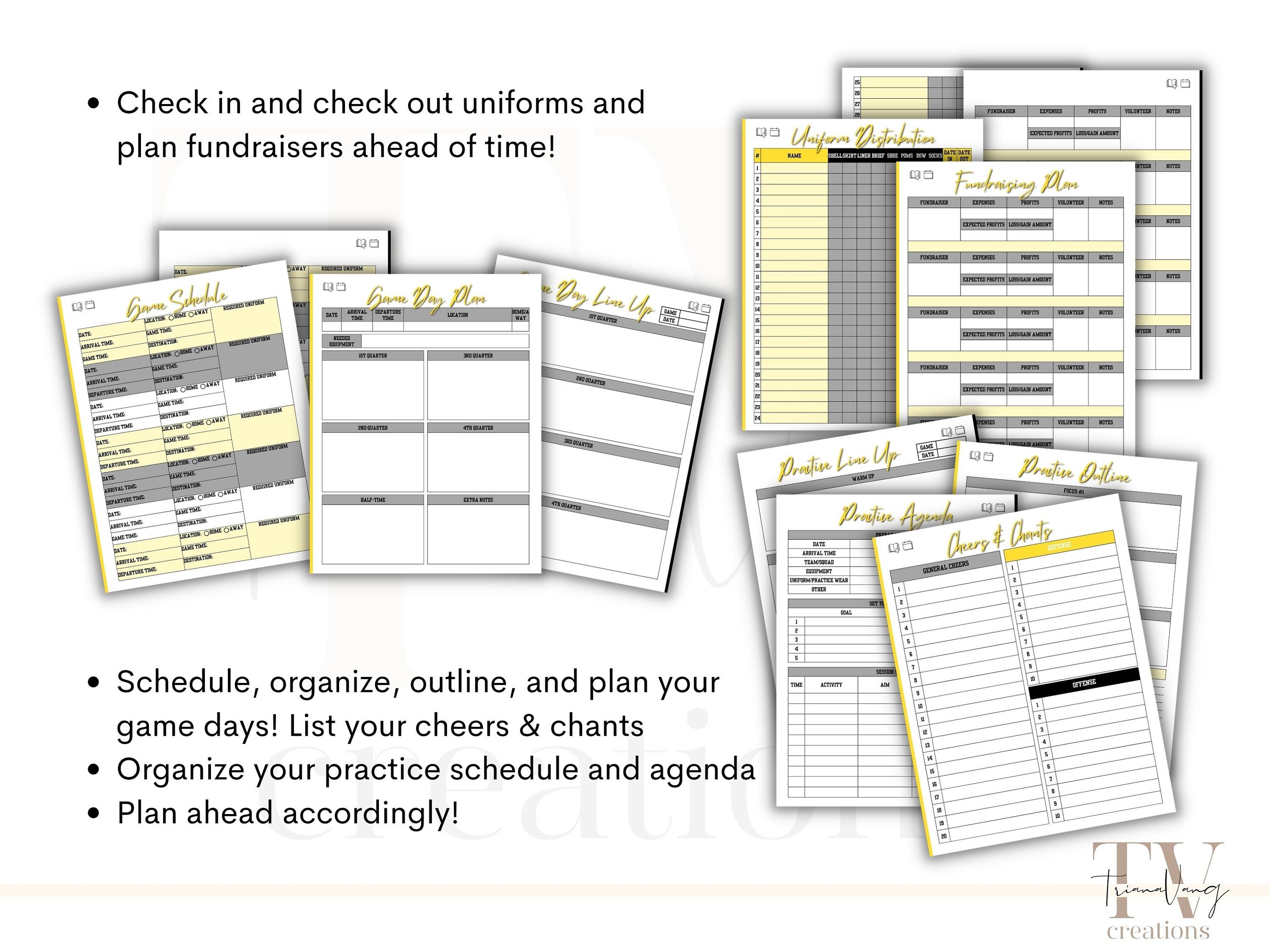 Cheer Coach Digital Planner, Cheerleading, 2324 Season, Practice