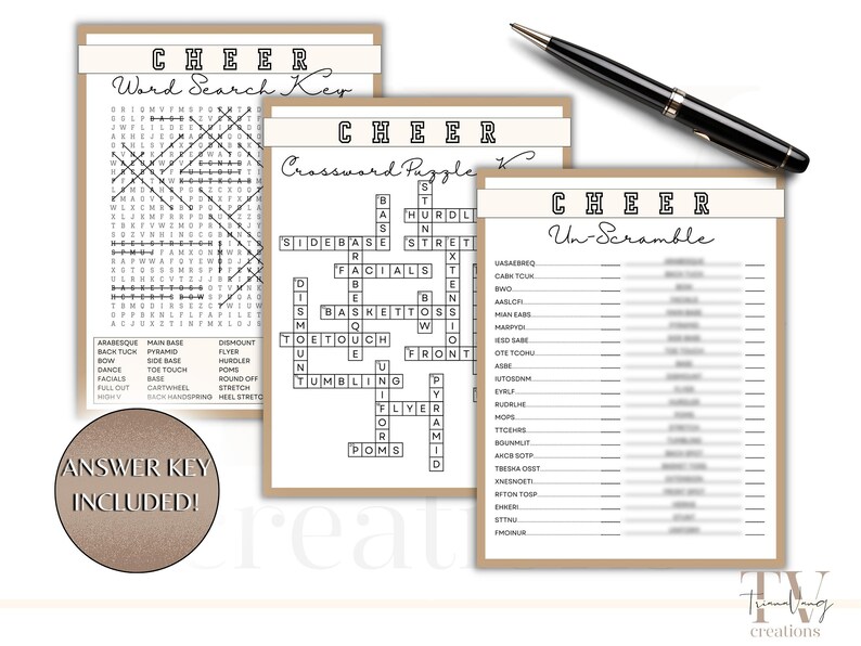 Editable 8 Cheerleading Games Keys canva Templates Editable, Birthday