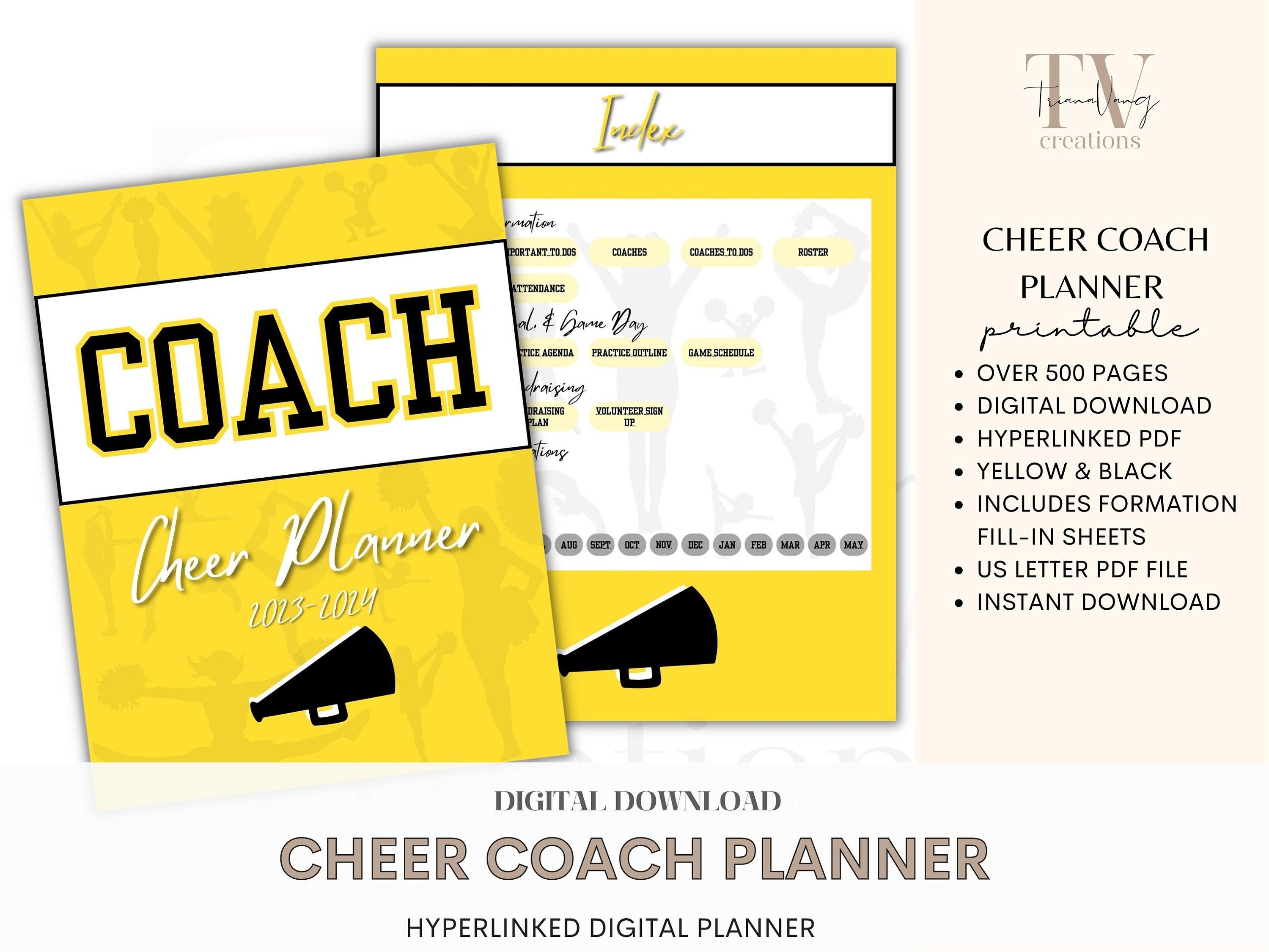 Cheer Coach Digital Planner, Cheerleading, 2324 Season, Practice