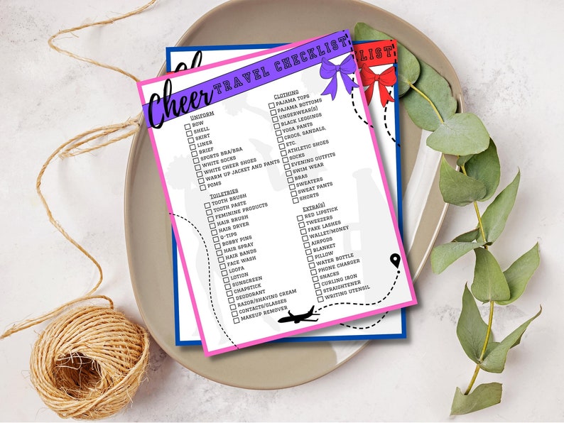 Cheer Travel Checklist, Cheer Camp, Cheer Competition, Instant Download, Canva Editable