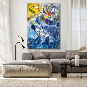 Marc Chagal A Criação do Homem Impressão em Tela Reprodução Brilhante Decoração de Parede para Sala de Estar Colorida Arte Clássica Presente Pronto para Pendurar Impressão
