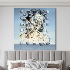 Salvador Dali Galatea of the Spheres Print on Canvas Bright Colorful Living room Wall Decor Ready to Hang Print