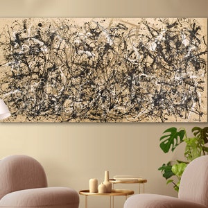 Jackson Pollock Autumn rhythm No.30 Leinwanddruck Abstraktionismus Hell Bunt Wohnzimmer Wand Dekor Fertig zum Aufhängen Bester Freund Kunst Geschenk