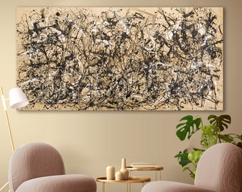 Jackson Pollock Autumn Rhythm No.30 Canvas Print Abstractionism Bright Colorful Living Room Wall Decor Ready to Hang Best Friend Art Gift