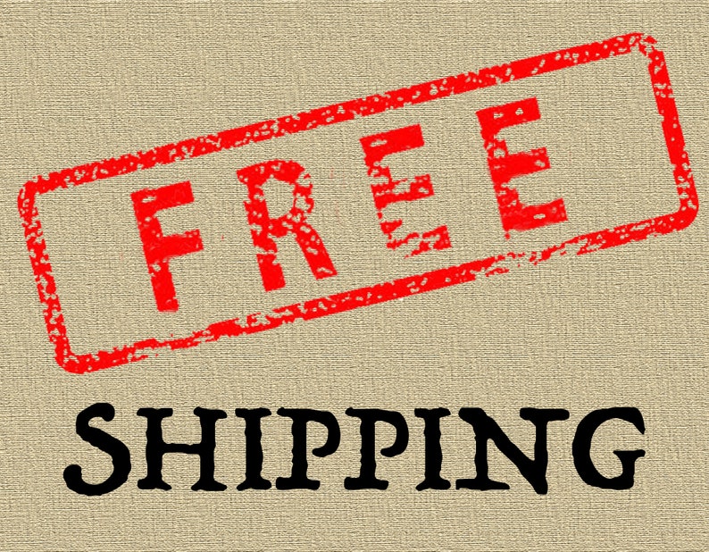 May include: A textured beige background featuring the word FREE in a red, distressed, rectangular stamp outline, positioned diagonally above the word SHIPPING, which is written in a bold, black, serif font centered below the stamp.