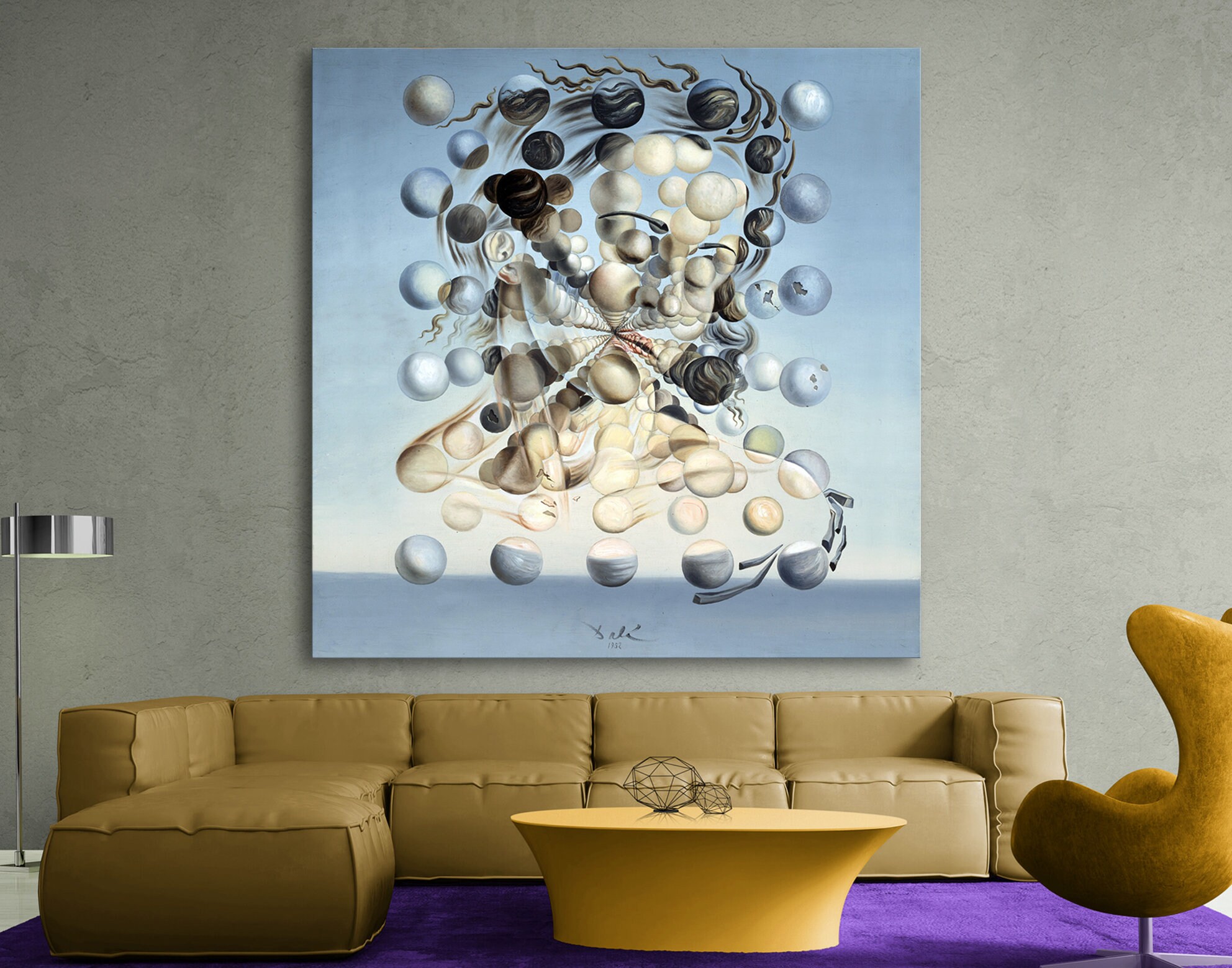 Salvador Dali Galatea of the Spheres Print on Canvas Bright Colorful ...