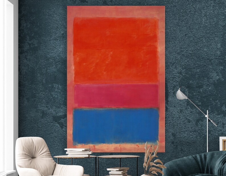Mark Rothko No. 1 Royal Red and Blue Print on Canvas Bright Colorful ...