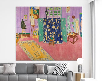 KWAY Leinwanddruck „The Pink Studio“ Von Matisse – Moderne Wandkunst Für Zuhause | 30 X 45 Cm, Ungerahmt | Dekoration Für Wohnzimmer & Schlafzimmer