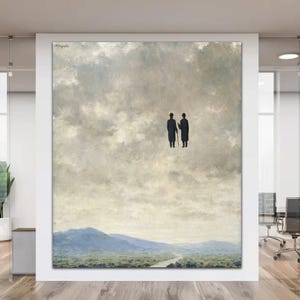 René Magritte L'Art de la conversation Impressão em tela brilhante e colorida, arte contemporânea pronta para pendurar, decoração de parede para sala de estar, presente de Natal