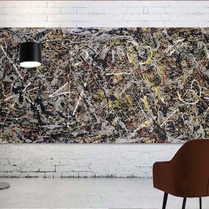 Jackson Pollock Alchemy Canvas Print Brilhante Colorido Sala de Estar Moderna Decoração de Parede Arte Abstrata Pronta para Pendurar Impressão Presente de Dia das Mães