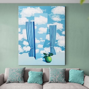 Rene Magritte The Beautiful World Print on Canvas Print Bright Colorful Contemporary Art Living Room Wall Decor Ready to Hang Painting