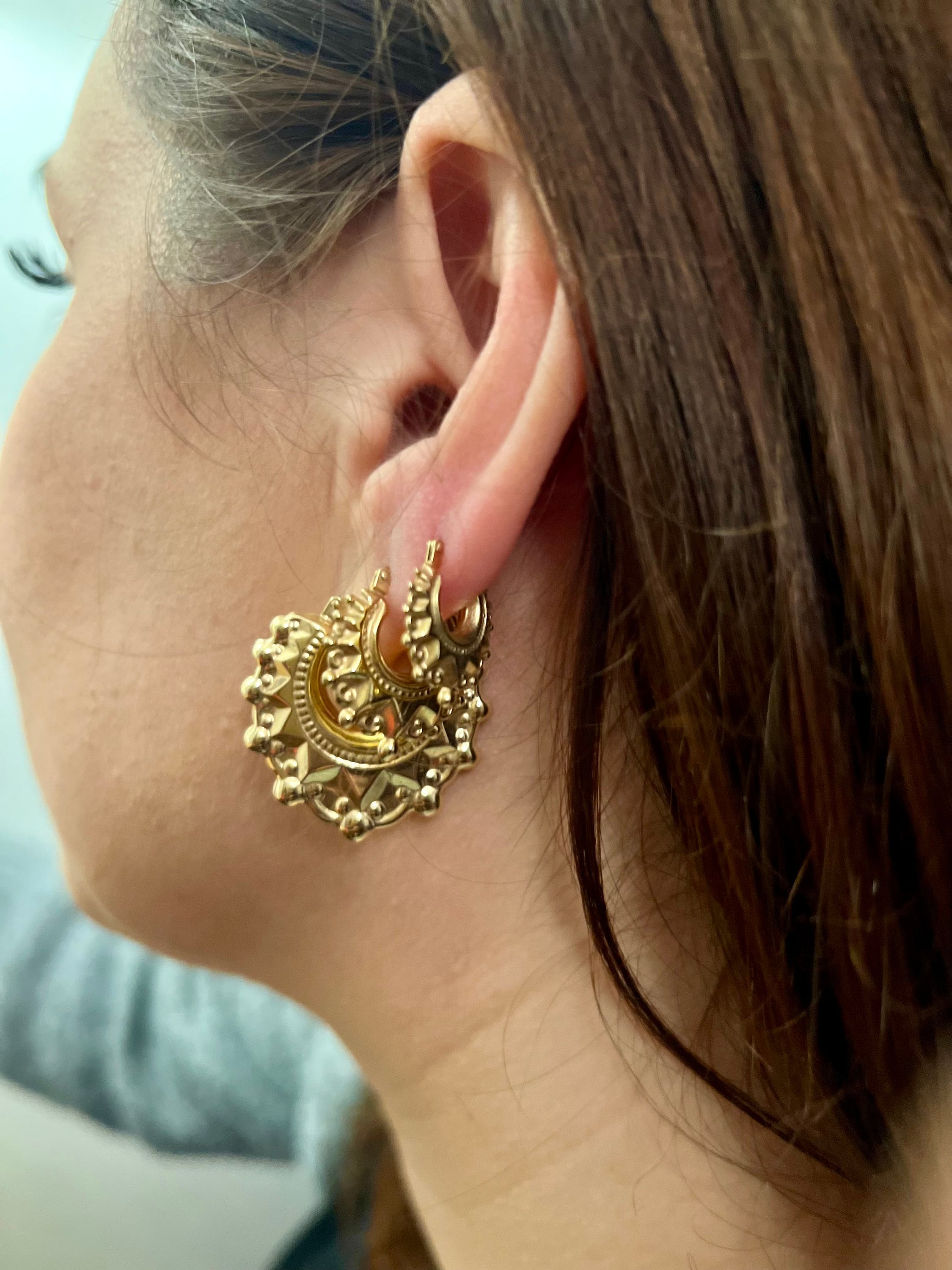 Carissima Orecchini Creole 20 Mm In Oro 9k Tre Colori: Rosa, Bianco E Giallo - 2