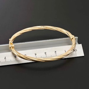 9ct Gold 4mm Twisted  Bangle- BARRETT JEWELLERY