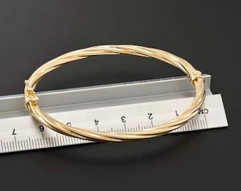 9ct Gold 4mm Twisted  Bangle- BARRETT JEWELLERY