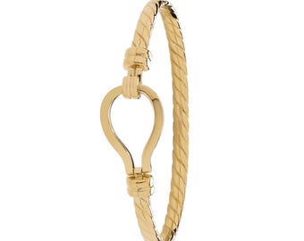 9ct Gold Hook Bangle - Elegant Accessory -BARRETT JEWELLERY