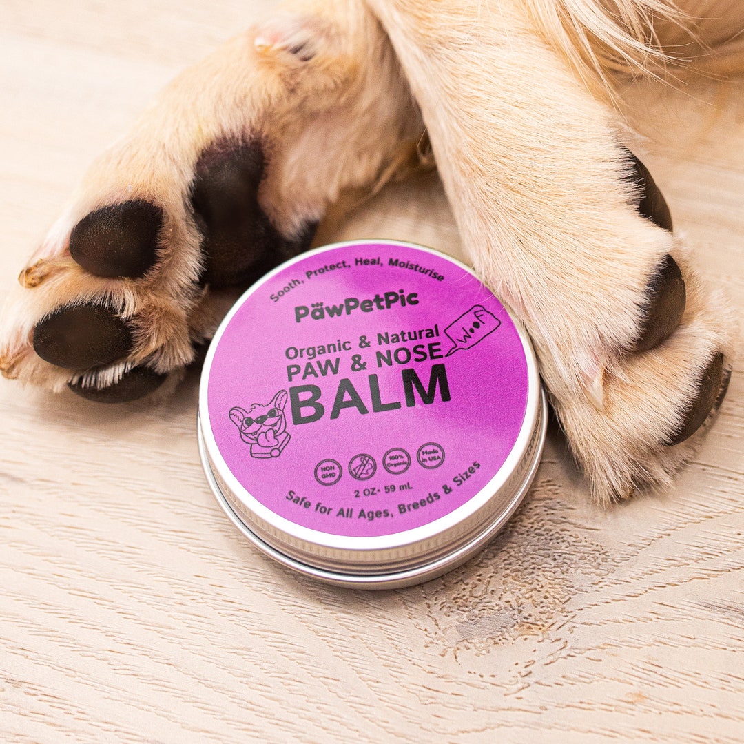 Natural Paw Balm & Nose Balm for Dogs 2 Oz. Protects Dog Skin Gift for