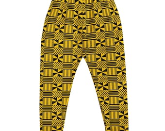 Lencho Kente African Print Joggers for Men - Ethnic Inspired Traditional Patterned Sweatpants for Cultural Style & Comfort