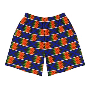 Kobby African Print Kente Men&#39;s Recycled Athletic Shorts