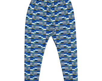 Lencho Kente African Print Joggers for Men - Ethnic Inspired Traditional Patterned Sweatpants for Cultural Style & Comfort