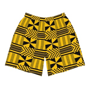 Kobby African Print Kente Men&#39;s Recycled Athletic Shorts