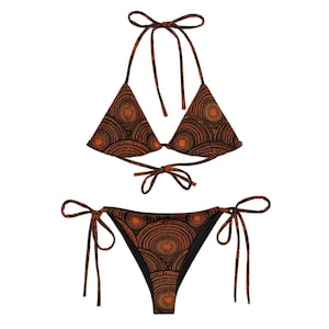 Hadiza Recycled String Bikini Set - Eco-Friendly African-Inspired Print, Stylish All-Over Pattern for Ethical and Fashion-Forward Swimwear
