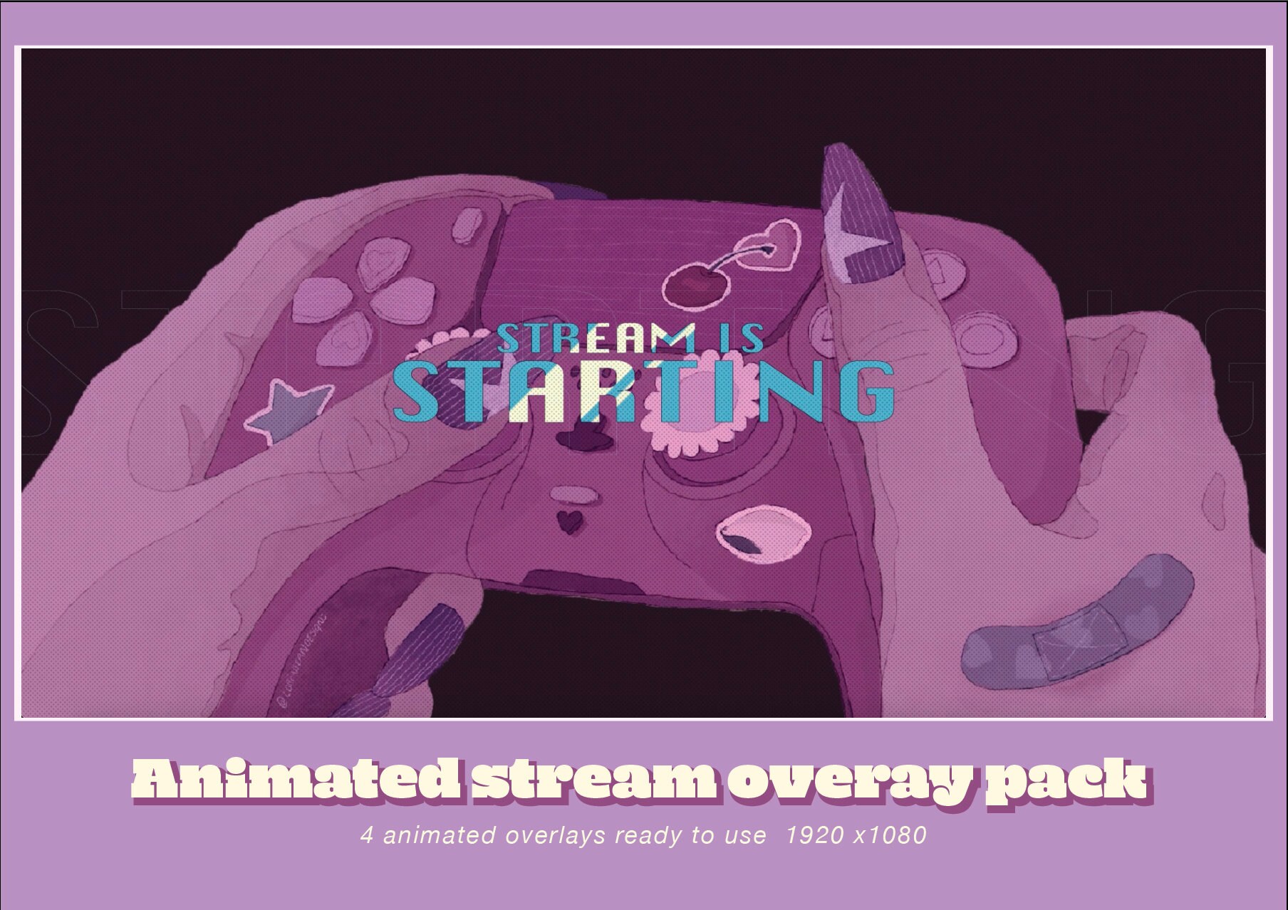 Stream Sticker Examples Pink Sticker Remote Animated Stream Overlays / VTUBER Stream Overlay ...