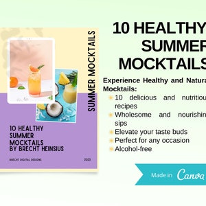 10 Easy to Make, Delicious & Healthy Summer Mocktail Recipes: Refreshing Sips for Every Occasion | Instant Download PDF
