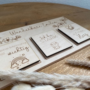 Affirmationskarten Affirmationen Kinder Holz Stärkung positiver Gedanken Tägliche Kinderaffirmationen Einstieg in die Affirmationen