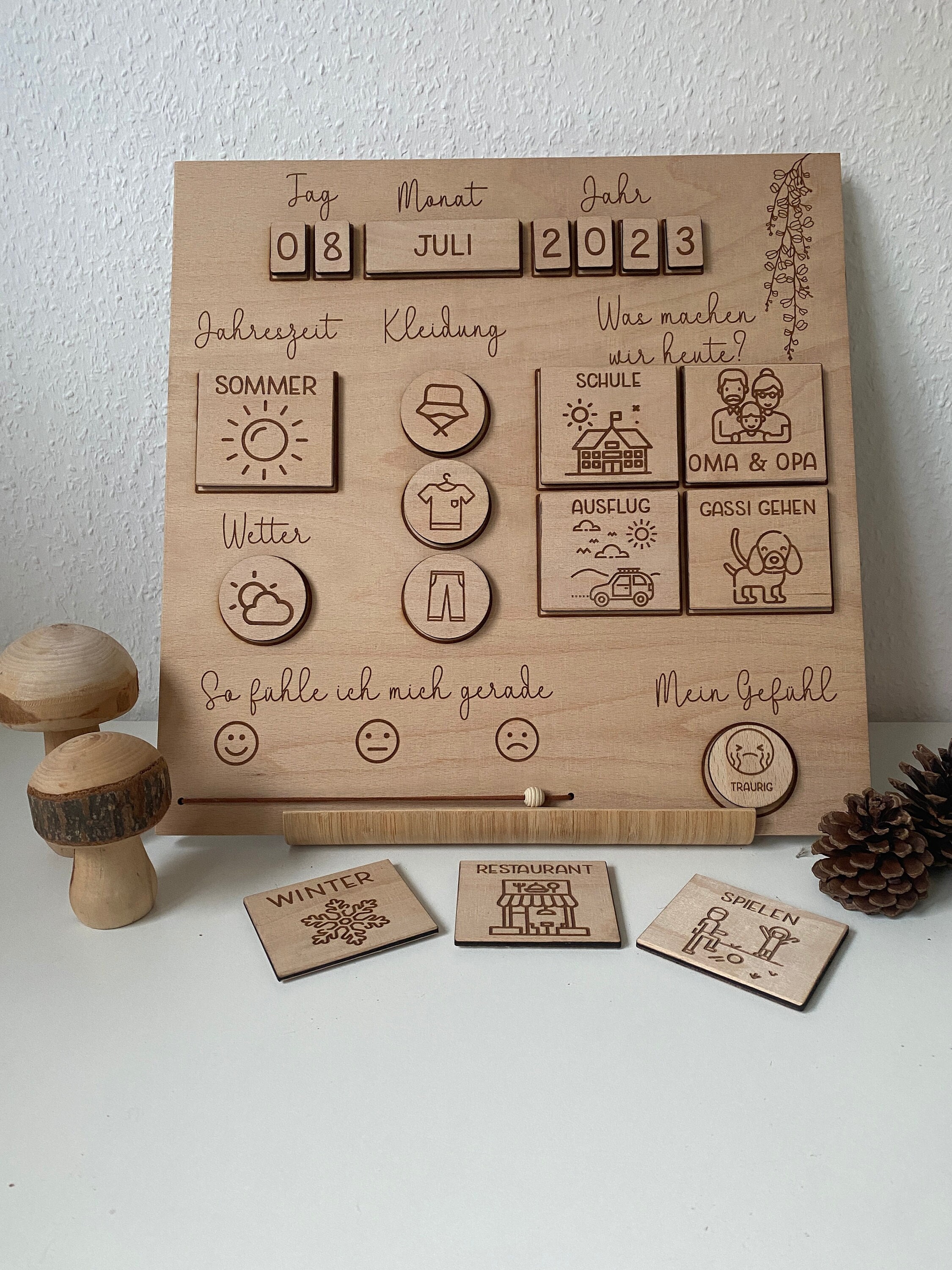 Unendlicher Kalender I Kinder I Holzkalender I - Etsy.de