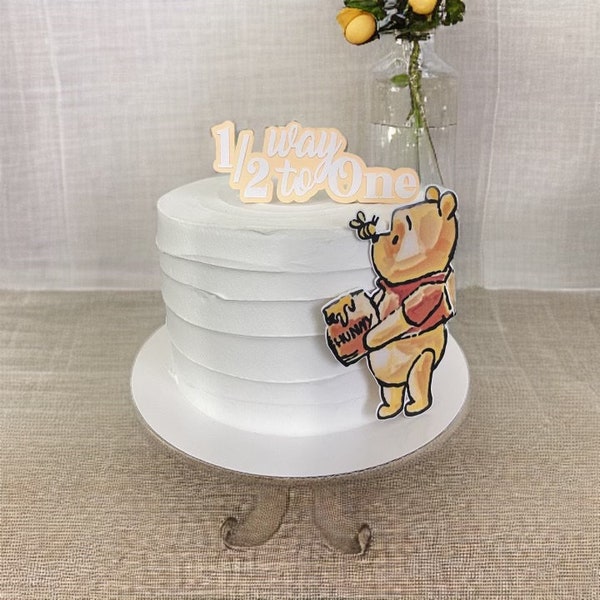 Winnie inspired Cake Topper - 6 months Cake Topper - Half way to one Cake Topper