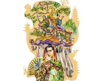 DAVCI Premium Träpussel | Japan | 195 bitar | Presentask med magnetisk stängning | Pussel för vuxna och barn från 8 år