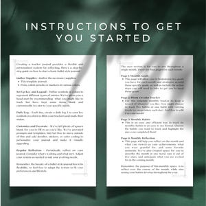May include: Instructions on how to create a bullet journal with a personalized system for reflecting. The guide includes tips on gathering supplies, setting up a key and legend, creating a daily log, customizing and decorating, and reflecting regularly.