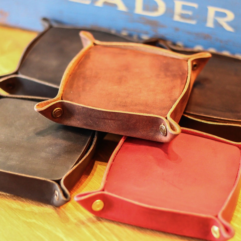 Leather Coasters Set With Nonslip Surface Custom Leather Cup Etsy