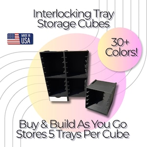 Interlocking Diamond Painting Tray Storage Cubes | Modular Organizer (30+ Colors)