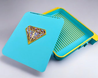 Bandeja de arte de diamantes hecha a pedido- Bandeja de aniversario