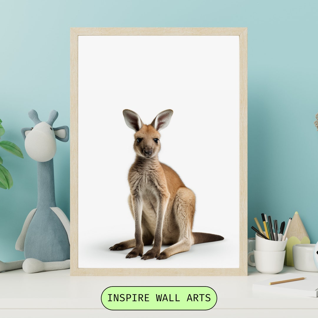 Kangaroo Wall Art Digital Download Baby Kangaroo Wall Decor Etsy