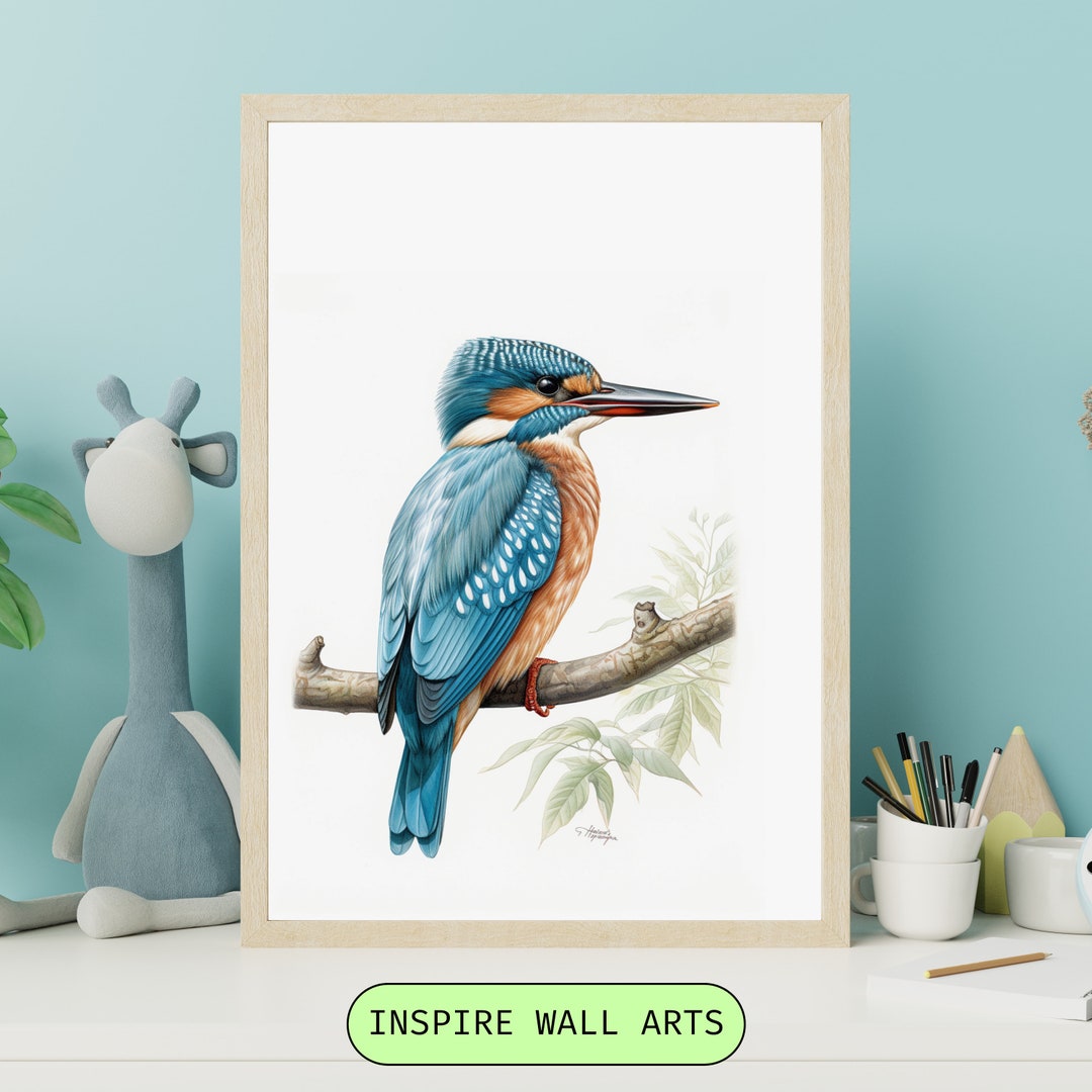Kingfisher Wall Art Digital Download Kingfisher Wall Decor Etsy