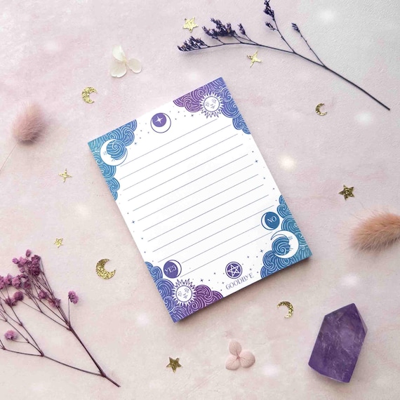 Spirit Board Notepad Handmade Witchy Memo Pad Pastel Goth Celestial Notes Dark Academia Gothic To Do List Spooky Stationery Witch Gift