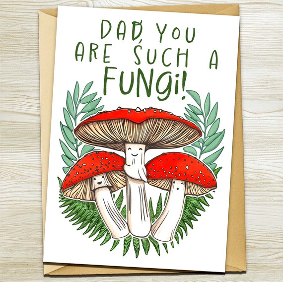 Funny Fathers Day Card for Dad Birthday Card Fungi Happy Fathers Day Gift from Kids Printable Bday Card Dad Card Funny Birthday Card