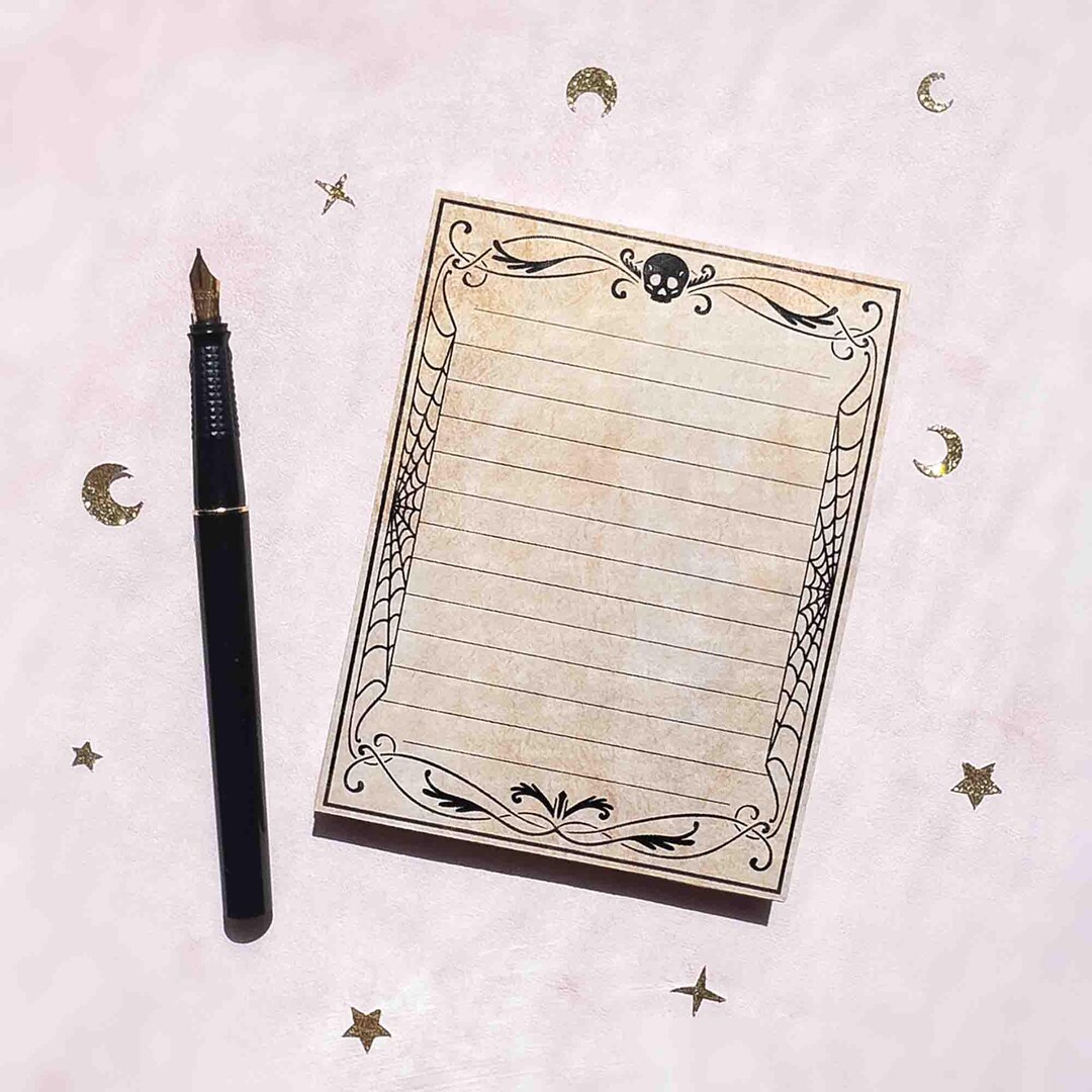 Goth Notepad Gothic Notepad Handmade Dark Academia Memo Notes With Antique Paper ...