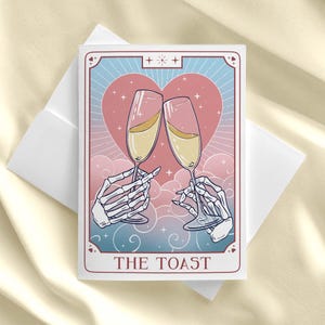 Carte imprimable de félicitations de mariage de tarot, carte de félicitations de célébration de mariage pour l'heureux couple
