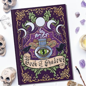 Book of Shadows Journal Lined Notebook Dark Aesthetic Hardcover Notebook Witchy Journal Witchcraft Supplies Vintage Journal Secret Diary