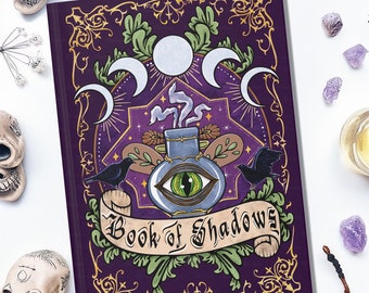 Book of Shadows Journal, Witchy Grimoire, Triple Moon Goddess Notebook