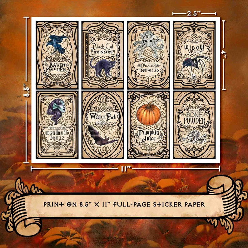 Potion Bottle Labels Printable Apothecary Labels Potion Stickers ...