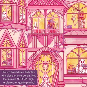 This is a hand drawn illustration with plenty of cute details. Plus, the files are high resolution, 300 DPI, for quality printing!